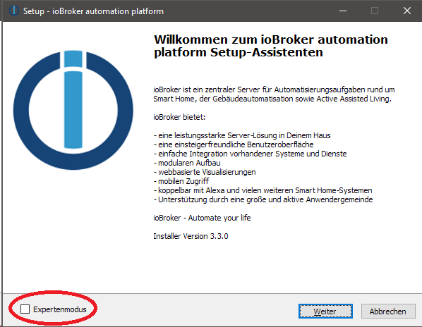 Expertenmodus Expertenmodus