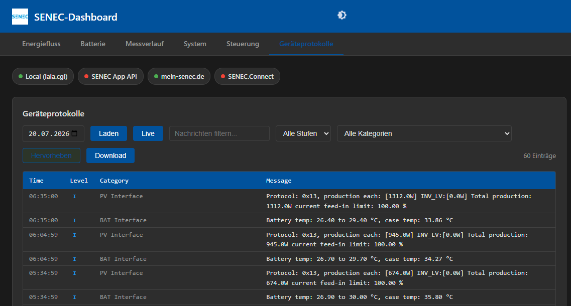 Logs Tab