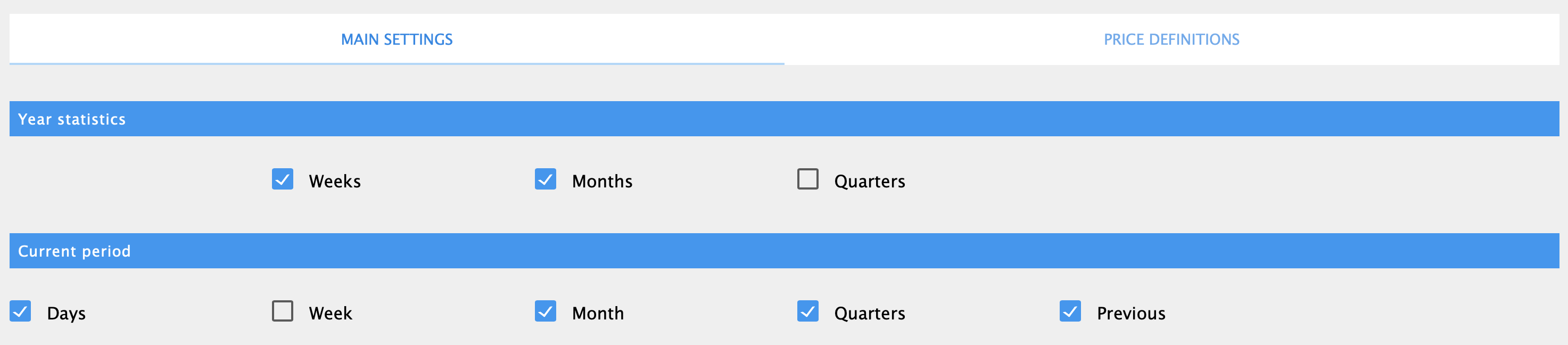 General settings