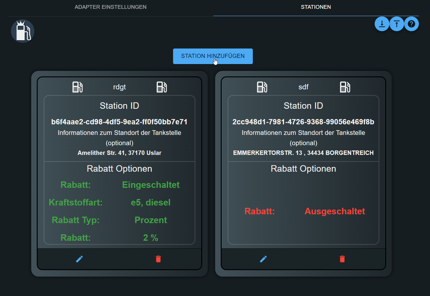 Screenshot Settings alt text