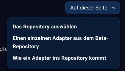 Das Themenmenue Auf dieser Seite